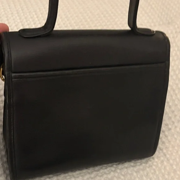 Vintage Coach Leather Top-Handle Satchel - Black - Picture 5 of 9